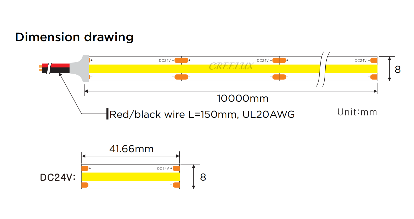 CREELUX- COB LED Strip 384Leds/M - 5 Years Warranty