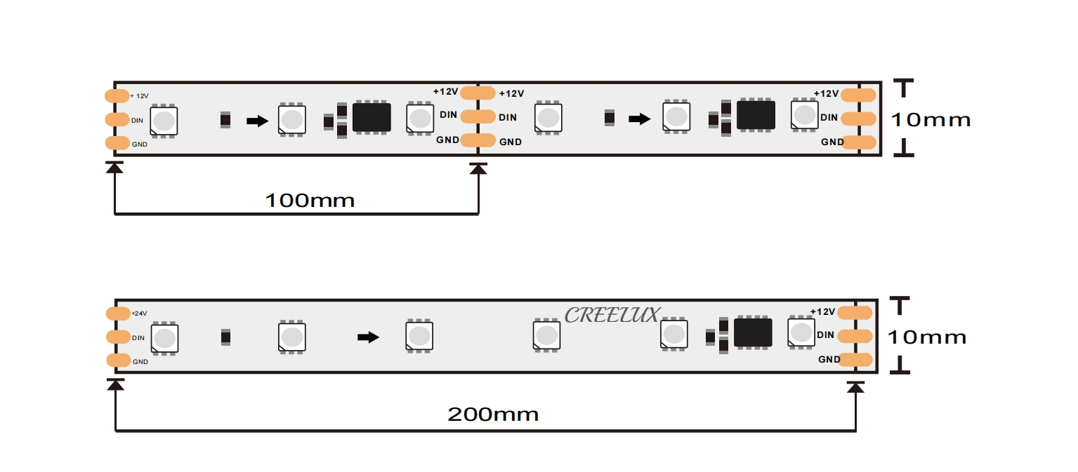 CREELUX-professional manufacturer of rgb led light strip, rgbic, high quality, 3 years warranty.