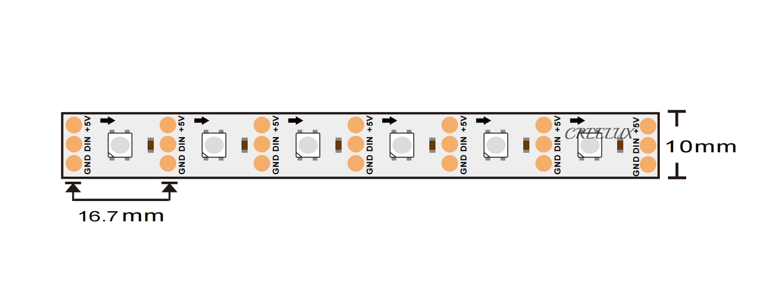 CREELUX-professional manufacturer of rgb led strip lighting, rgbic, high quality, 3 years warranty.